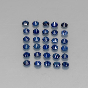 Pedras preciosas de safira azul natural de  ct, corte redondo, VVS-VS