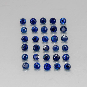 Pedras preciosas de safira azul natural de  ct, corte redondo, VVS-VS