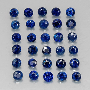 Pedras preciosas de safira azul natural de  ct, corte redondo, VVS-VS