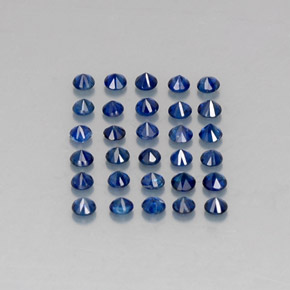 Pedras preciosas de safira azul natural de  ct, corte redondo, VVS-VS
