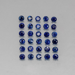 Pedras preciosas de safira azul natural de  ct, corte redondo, VVS-VS