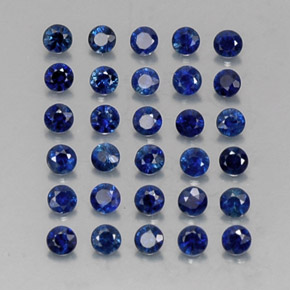 Pedras preciosas de safira azul natural de  ct, corte redondo, VVS-VS