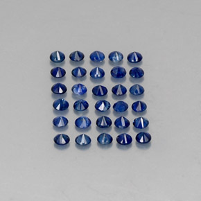 Pedras preciosas de safira azul natural de  ct, corte redondo, VVS-VS