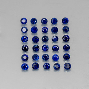 Pedras preciosas de safira azul natural de  ct, corte redondo, VVS-VS