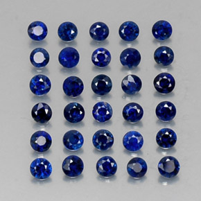Pedras preciosas de safira azul natural de  ct, corte redondo, VVS-VS