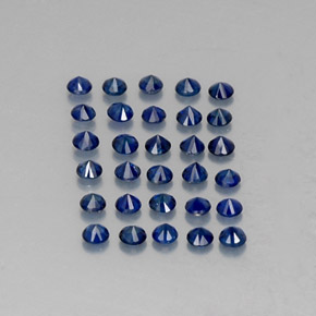 Pedras preciosas de safira azul natural de  ct, corte redondo, VVS-VS