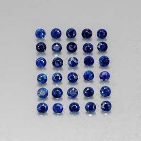 Pedras preciosas de safira azul natural de  ct, corte redondo, VVS-VS