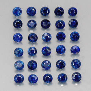 Pedras preciosas de safira azul natural de  ct, corte redondo, VVS-VS
