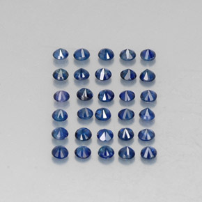 Pedras preciosas de safira azul natural de  ct, corte redondo, VVS-VS