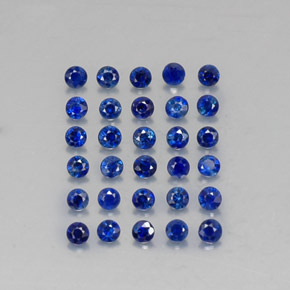 Pedras preciosas de safira azul natural de  ct, corte redondo, VVS-VS