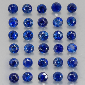 Pedras preciosas de safira azul natural de  ct, corte redondo, VVS-VS