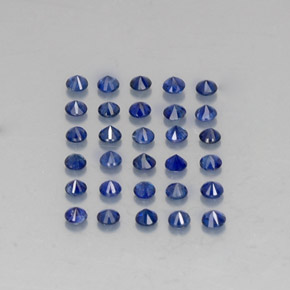 Pedras preciosas de safira azul natural de  ct, corte redondo, VVS-VS