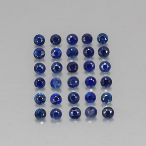 Pedras preciosas de safira azul natural de  ct, corte redondo, VVS-VS