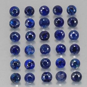 Pedras preciosas de safira azul natural de  ct, corte redondo, VVS-VS