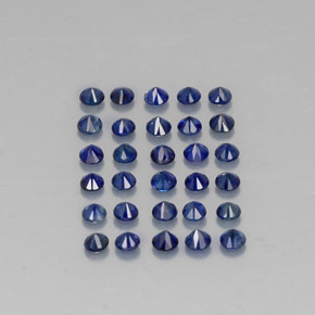 Pedras preciosas de safira azul natural de  ct, corte redondo, VVS-VS