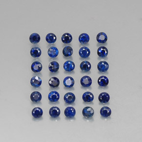 Pedras preciosas de safira azul natural de  ct, corte redondo, VVS-VS