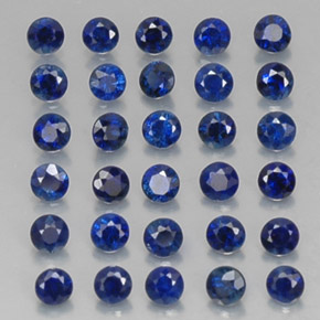 Pedras preciosas de safira azul natural de  ct, corte redondo, VVS-VS
