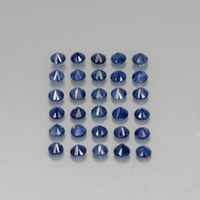 Pedras preciosas de safira azul natural de  ct, corte redondo, VVS-VS
