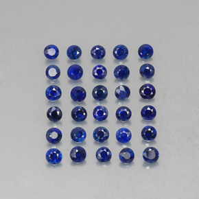 Pedras preciosas de safira azul natural de  ct, corte redondo, VVS-VS