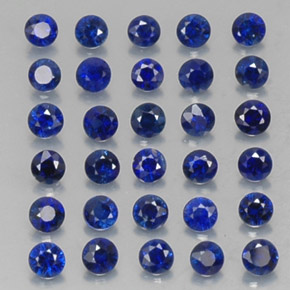 Pedras preciosas de safira azul natural de  ct, corte redondo, VVS-VS