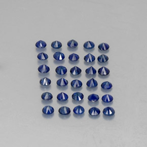 Pedras preciosas de safira azul natural de  ct, corte redondo, VVS-VS