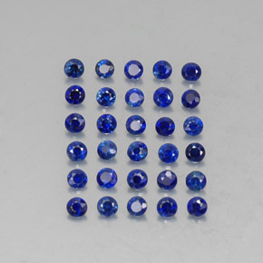 Pedras preciosas de safira azul natural de  ct, corte redondo, VVS-VS