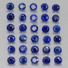 Pedras preciosas de safira azul natural de  ct, corte redondo, VVS-VS