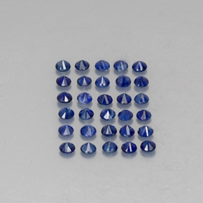 Pedras preciosas de safira azul natural de  ct, corte redondo, VVS-VS