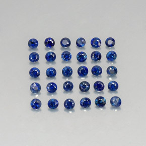 Pedras preciosas de safira azul natural de  ct, corte redondo, VVS-VS