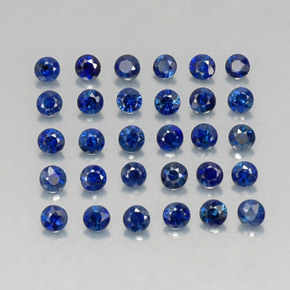 Pedras preciosas de safira azul natural de  ct, corte redondo, VVS-VS
