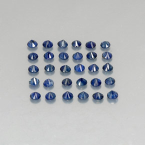 Pedras preciosas de safira azul natural de  ct, corte redondo, VVS-VS