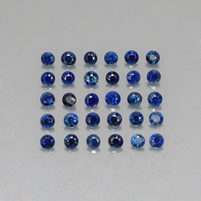 Pedras preciosas de safira azul natural de  ct, corte redondo, VVS-VS