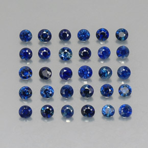 Pedras preciosas de safira azul natural de  ct, corte redondo, VVS-VS