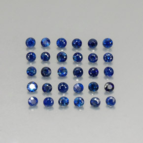 Pedras preciosas de safira azul natural de  ct, corte redondo, VVS-VS
