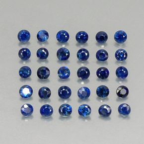 Pedras preciosas de safira azul natural de  ct, corte redondo, VVS-VS