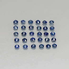 Pedras preciosas de safira azul natural de  ct, corte redondo, VVS-VS