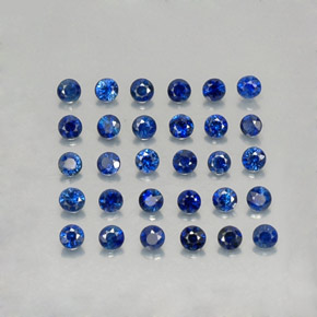 Pedras preciosas de safira azul natural de  ct, corte redondo, VVS-VS