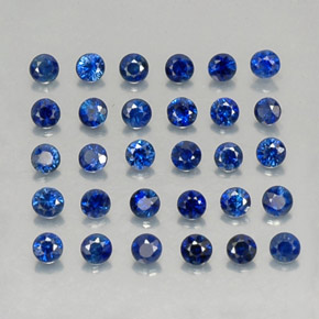 Pedras preciosas de safira azul natural de  ct, corte redondo, VVS-VS