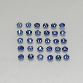 Pedras preciosas de safira azul natural de  ct, corte redondo, VVS-VS