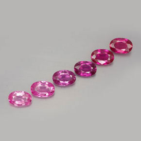 Pedras preciosas de safira rosa natural de  ct, corte oval, VVS-VS