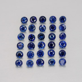 Pedras preciosas de safira azul natural de  ct, corte redondo, VVS-VS