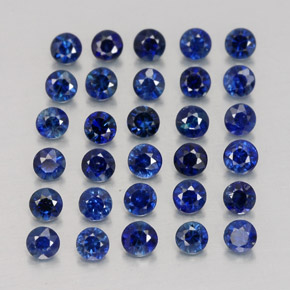 Pedras preciosas de safira azul natural de  ct, corte redondo, VVS-VS