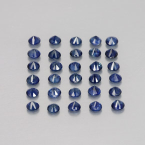 Pedras preciosas de safira azul natural de  ct, corte redondo, VVS-VS