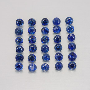 Pedras preciosas de safira azul natural de  ct, corte redondo, VVS-VS