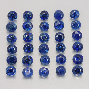 Pedras preciosas de safira azul natural de  ct, corte redondo, VVS-VS
