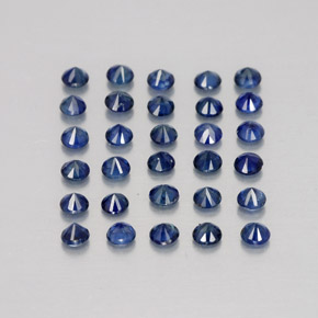 Pedras preciosas de safira azul natural de  ct, corte redondo, VVS-VS