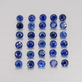 Pedras preciosas de safira azul natural de  ct, corte redondo, VVS-VS
