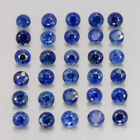 Pedras preciosas de safira azul natural de  ct, corte redondo, VVS-VS