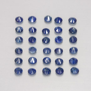 Pedras preciosas de safira azul natural de  ct, corte redondo, VVS-VS