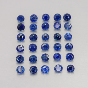 Pedras preciosas de safira azul natural de  ct, corte redondo, VVS-VS